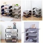 4Layer Plain Oxford Shoe Rack