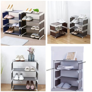 4Layer Plain Oxford Shoe Rack