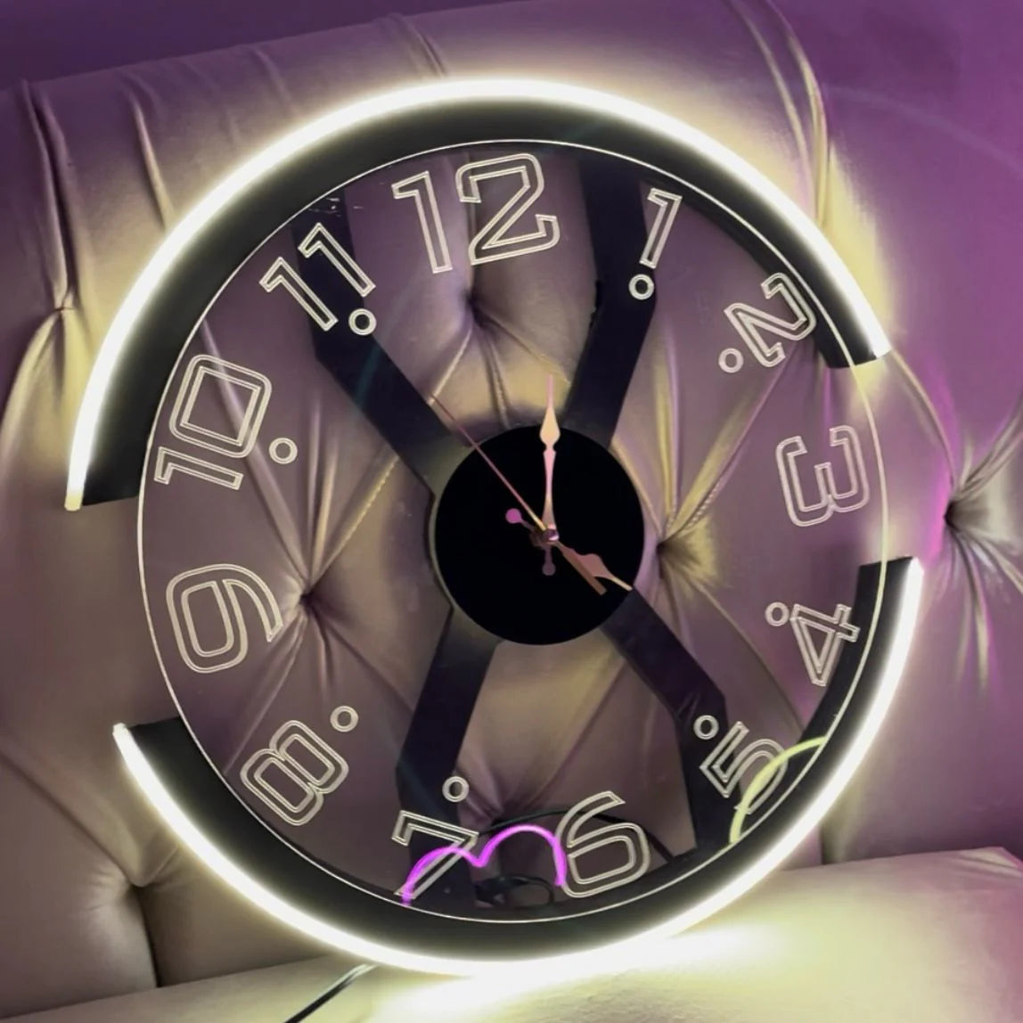 Neon X Clock – Sleek LED Timepiece & Ambient Light for Modern Spaces