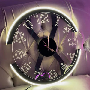 Neon X Clock – Sleek LED Timepiece & Ambient Light for Modern Spaces